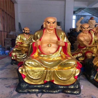 玻璃钢彩绘寺庙景观十八罗汉博鱼网页版