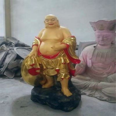 景区寺庙大型景观玻璃钢彩绘大肚子的十八罗汉博鱼网页版