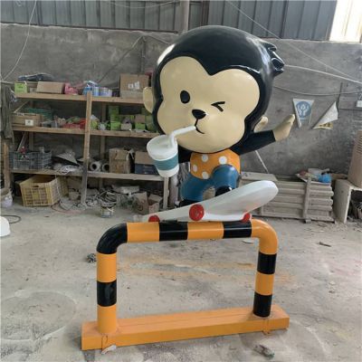 大型商场户外玻璃钢卡通猴子公仔博鱼网页版摆件