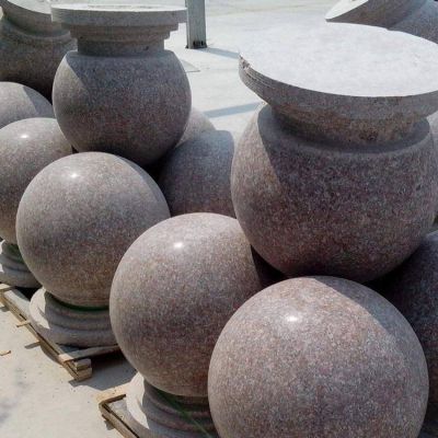 公园小区门前摆放五莲花缸岩可涂鸦光面路障石 挡车球