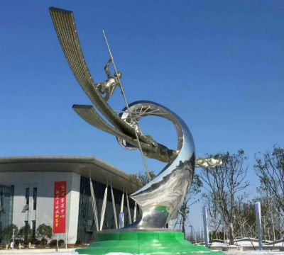 图书馆广场抛光小孩划船不锈钢船博鱼网页版