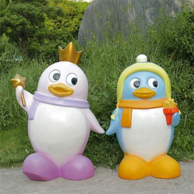 商场幼儿园玻璃钢创意企鹅卡通公仔博鱼网页版