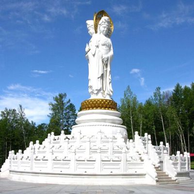 大理石石雕户外园林景观三面观音博鱼网页版