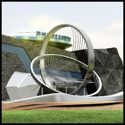 大型户外广场 镜面不锈钢抽象艺术圆环博鱼网页版