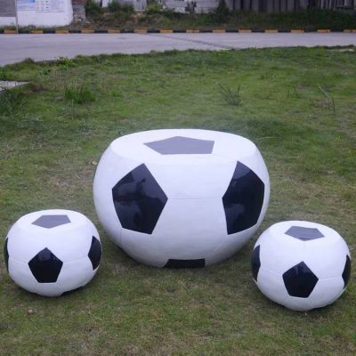 公园玻璃钢造型博鱼网页版摆件玻璃钢仿真足球桌椅博鱼网页版