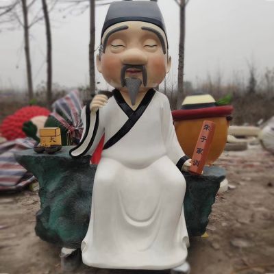 玻璃钢卡通人物博鱼网页版 寺庙公园小区人像金属摆件