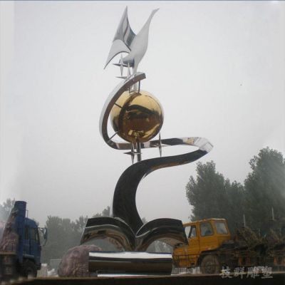 不锈钢几何抽象户外广场大型景观博鱼网页版