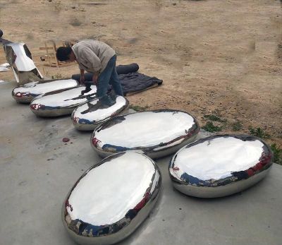 不锈钢喷漆大型户外装饰品鹅卵石博鱼网页版