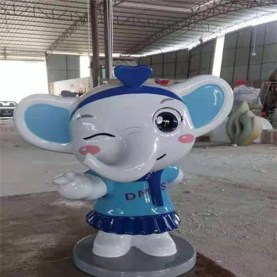 商场美陈装饰品摆件玻璃钢卡通小象