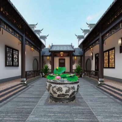 青石鱼缸石雕 中式风格石头鱼缸 庭院养鱼石缸博鱼网页版
