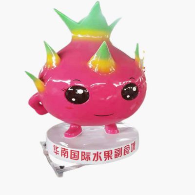 美食城玻璃钢彩绘园林景观火龙果博鱼网页版摆件