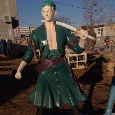 动漫人物玻璃钢博鱼网页版 海贼王一套彩绘 海贼王游乐园博鱼网页版