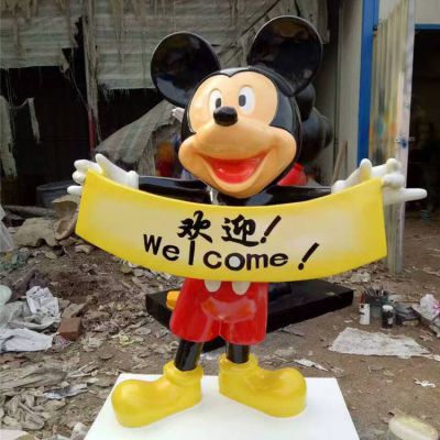 玻璃钢卡通唐老鸭米老鼠公园商场幼儿园景观装饰摆件
