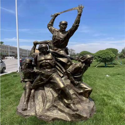 玻璃钢仿铜红色文化主题八路军人物博鱼网页版