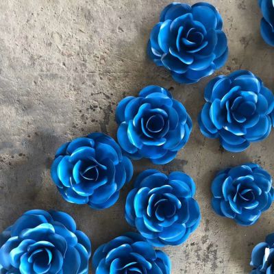 不锈钢彩绘花朵博鱼网页版园林户外摆件