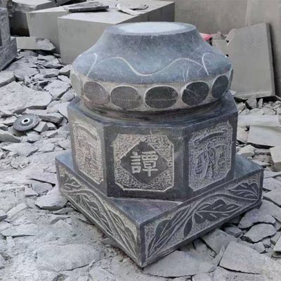 青石雕刻仿古做旧鼓面柱础石抱鼓柱础门墩摆件