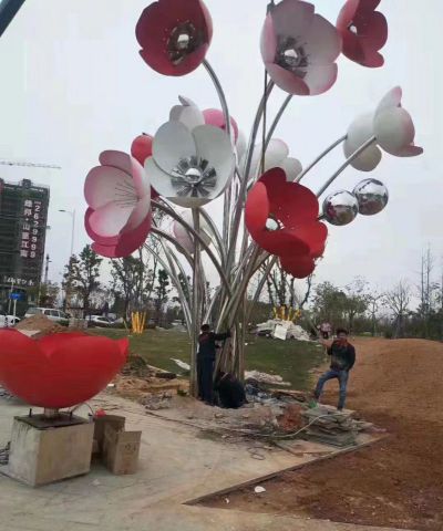 不锈钢繁花似锦博鱼网页版大型广场景观花朵博鱼网页版