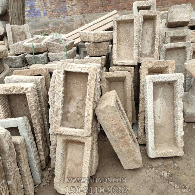 石雕鱼缸老石槽 仿古流水摆件青石养鱼水槽石缸庭院户外天然石头盆博鱼网页版