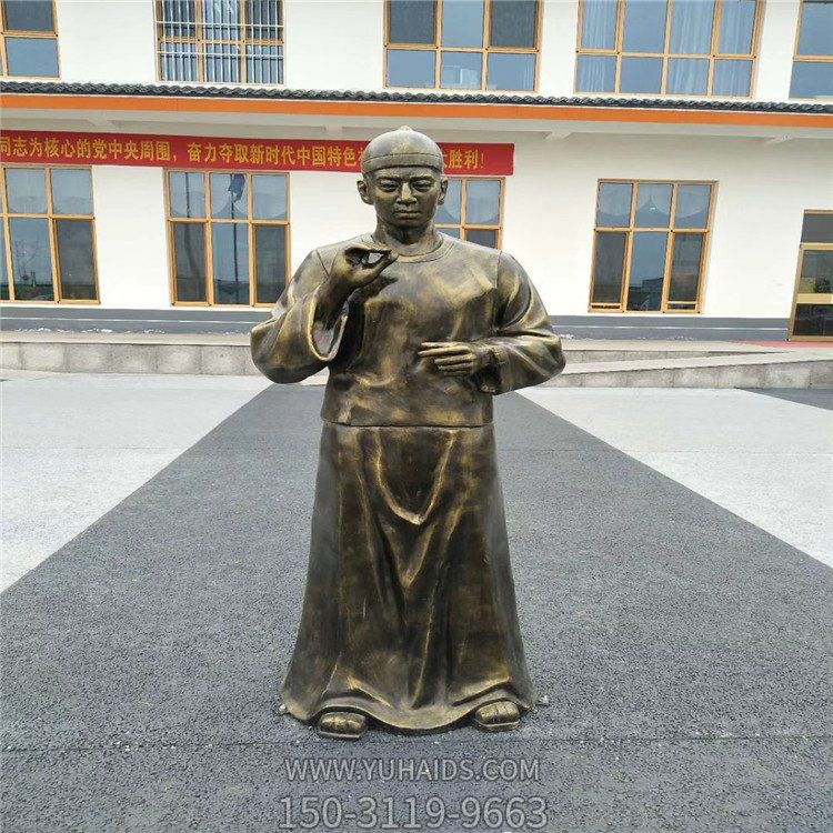 城市街道玻璃钢仿铜古代人物博鱼网页版