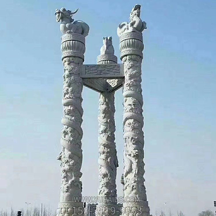 户外广场大理石石雕浮雕龙柱博鱼网页版