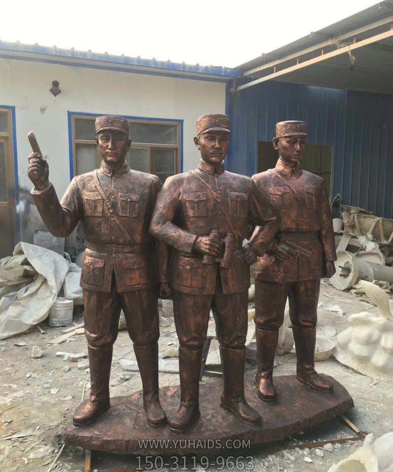 景区园林玻璃钢仿铜八路军博鱼网页版