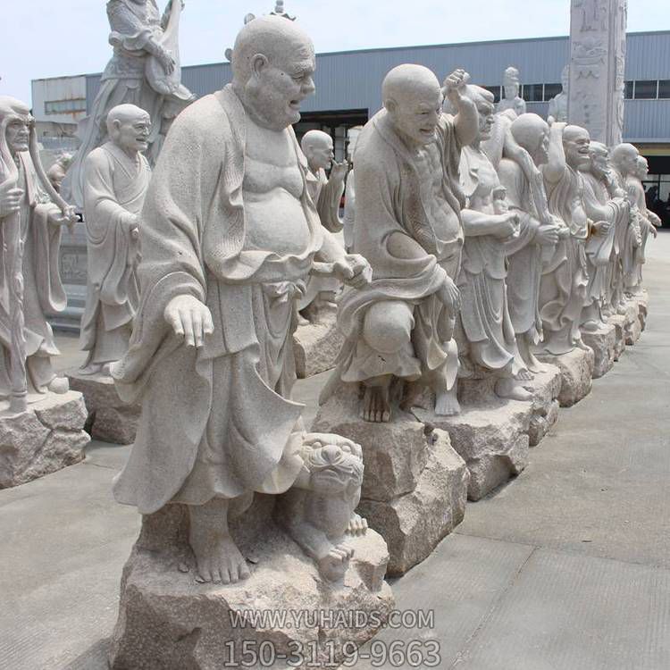 户外公园景区大型大理石十八罗汉博鱼网页版