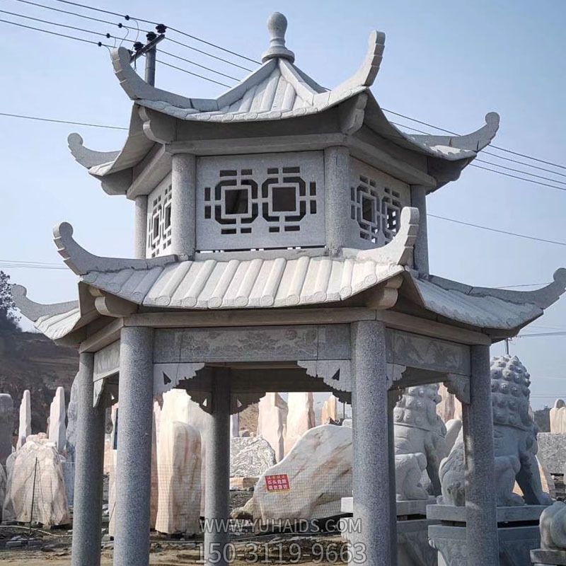 花园广场摆放双层仿古建凉亭博鱼网页版