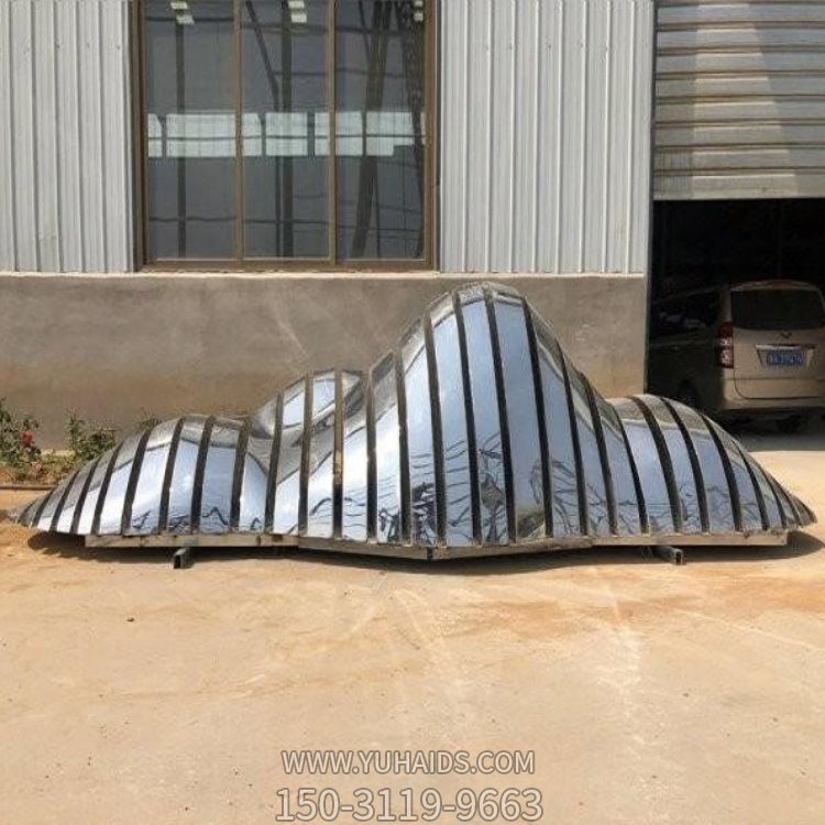 不锈钢镜面切片抽象假山摆件酒店会所喷泉装饰博鱼网页版