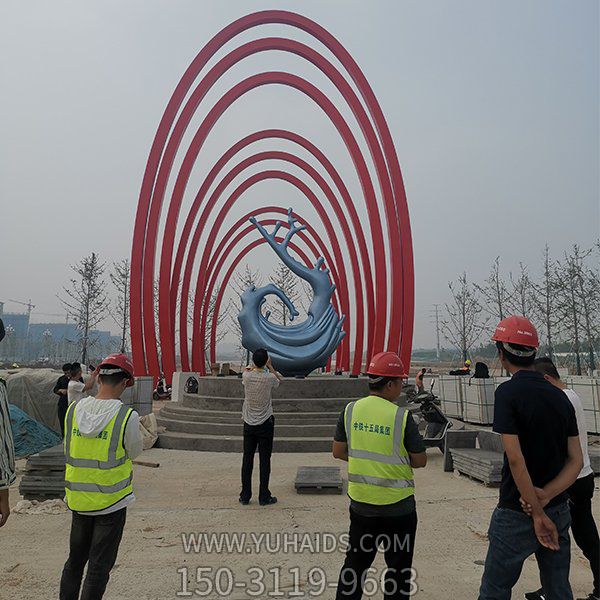 广场户外不锈钢创意海浪浪花景观博鱼网页版