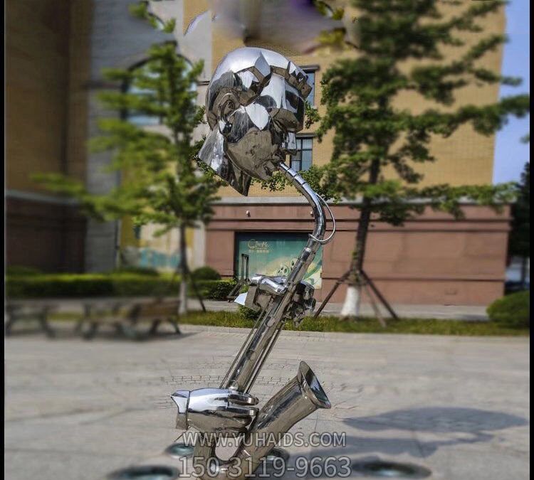 抽象不锈钢抽象吹萨克斯人物吹奏博鱼网页版