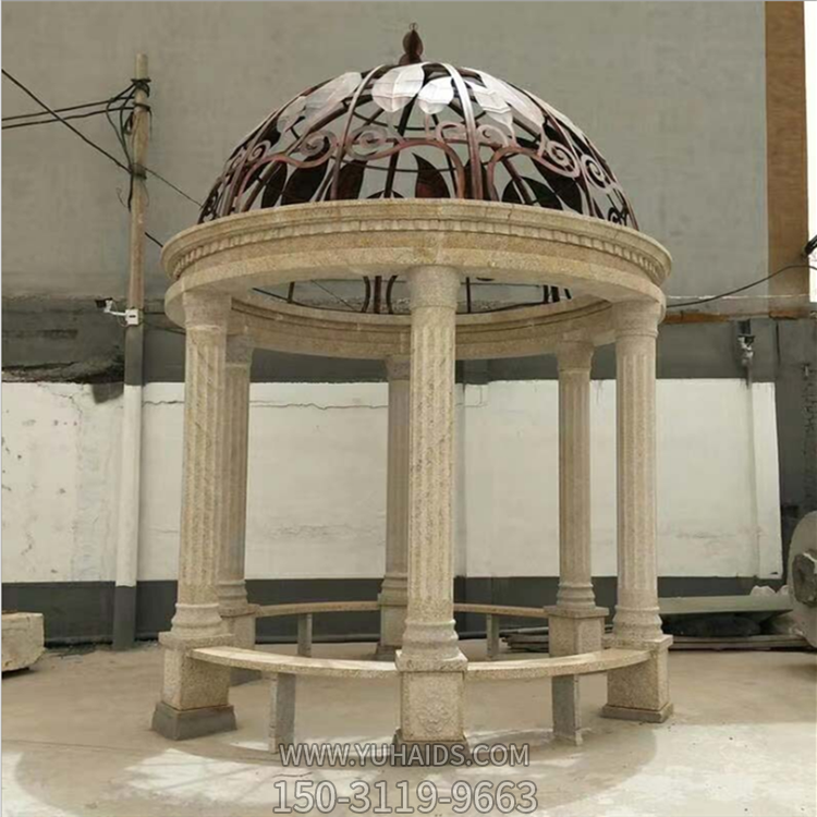 欧式石雕圆形大型户外公园凉亭博鱼网页版