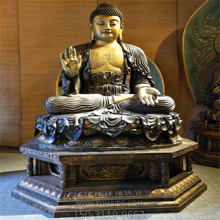 不锈钢仿铜雕大型景观寺庙三宝佛博鱼网页版
