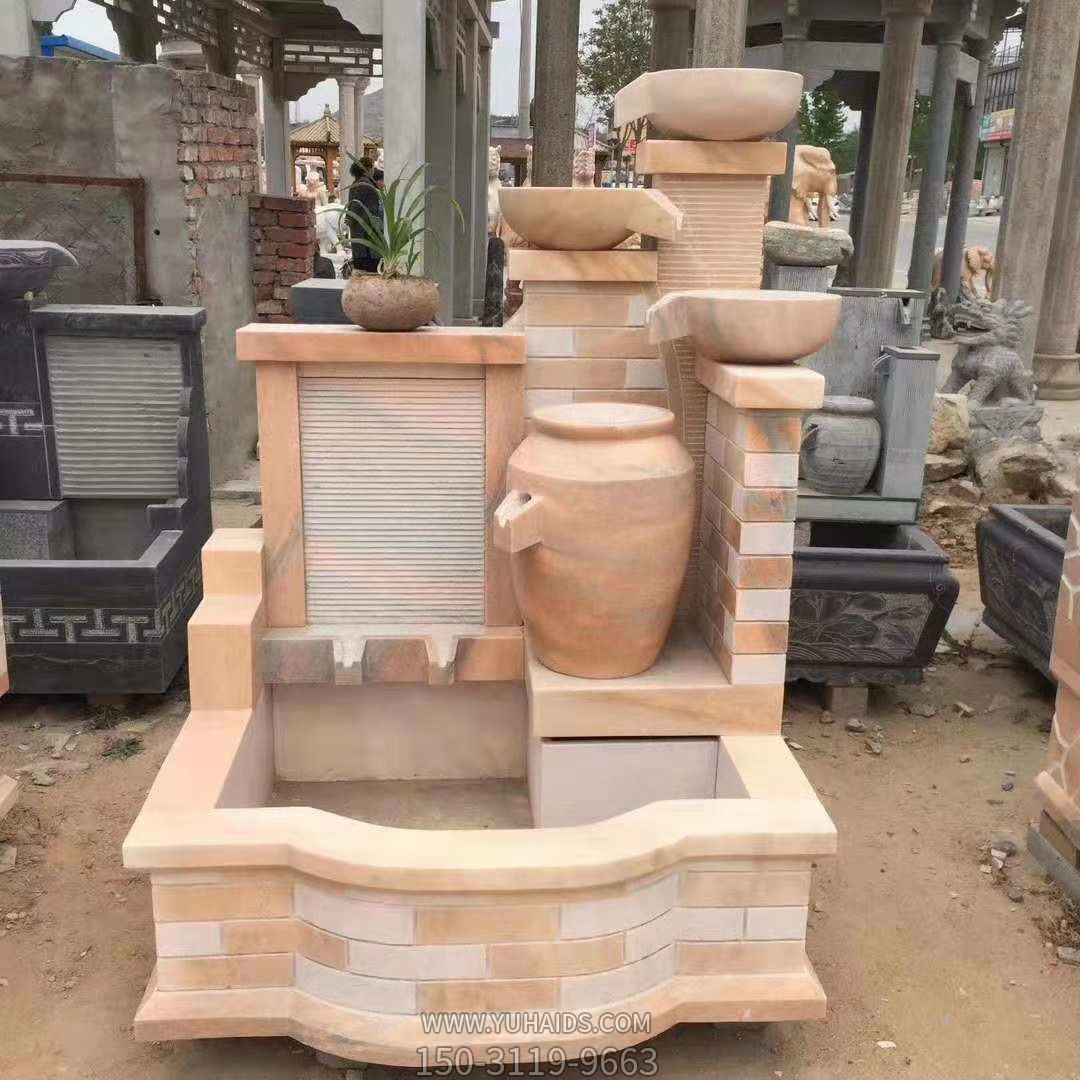 户外庭院石雕石槽花盆洗手盆鱼缸水景石雕荷塘月色流水摆件博鱼网页版