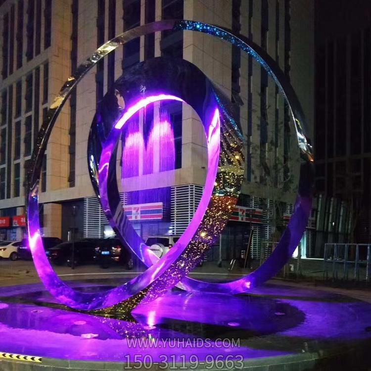 城市广场摆放不锈钢创意圆环景观博鱼网页版