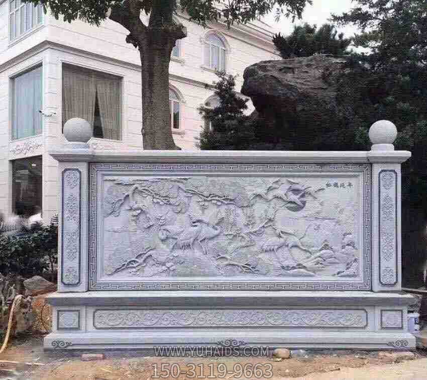 庭院门口摆放青石浮雕屏障装饰摆件博鱼网页版