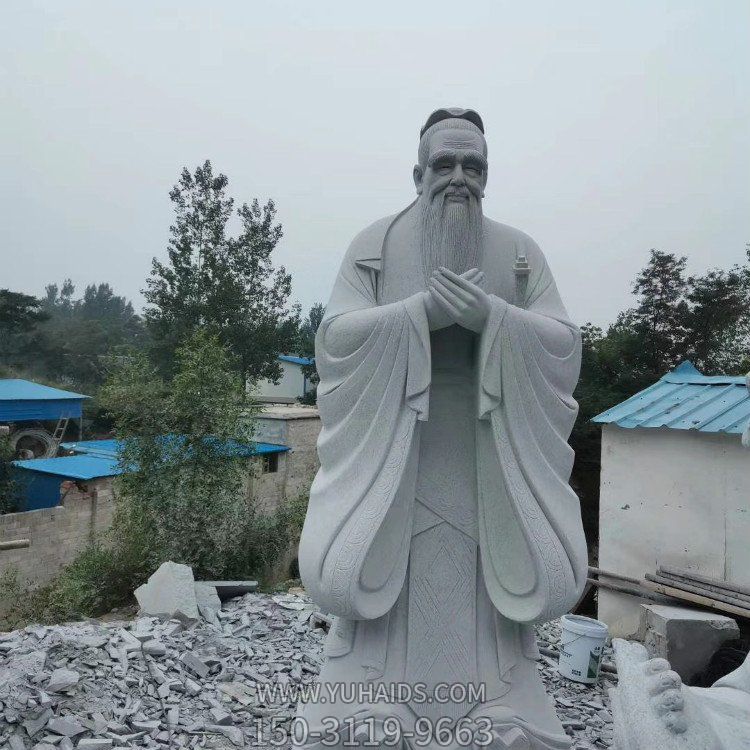 大理石砂岩雕刻儒家学派创世之祖孔子广场站立雕像博鱼网页版