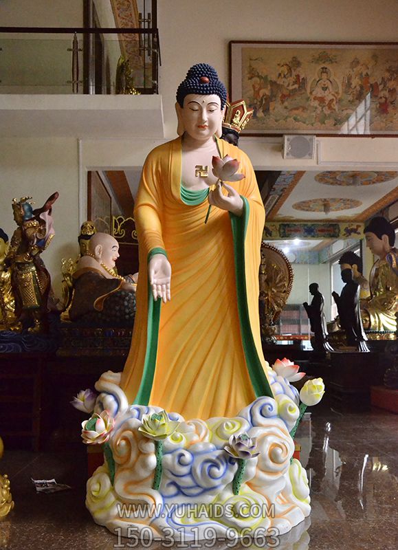 庙宇玻璃钢彩绘踏着祥云的如来佛祖博鱼网页版