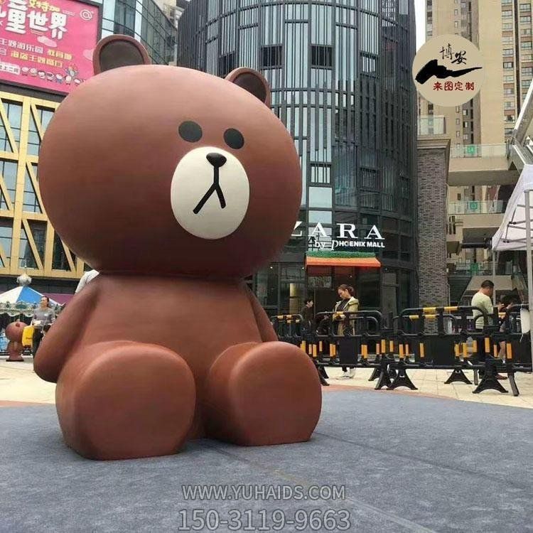 商业街游乐场摆放玻璃钢卡通小熊博鱼网页版