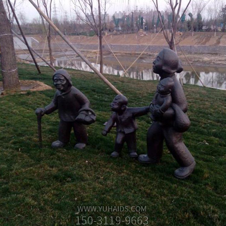 公园草地摆放玻璃钢仿铜回娘家民俗小品博鱼网页版