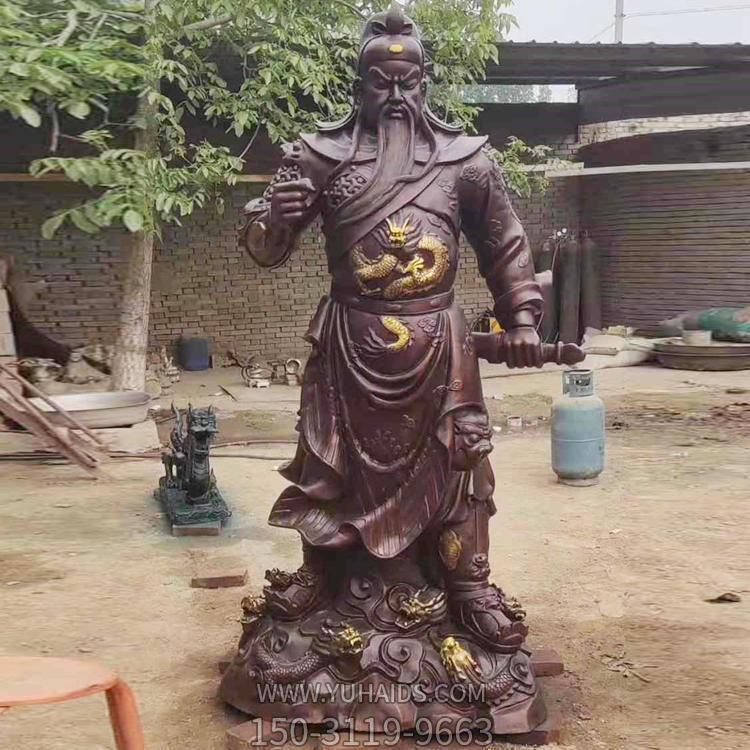 玻璃钢仿铜关公站立雕像  寺庙供奉神像博鱼网页版