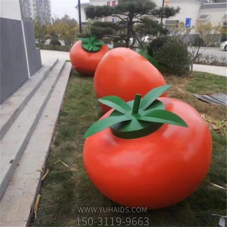 玻璃钢彩绘喷漆仿真番茄城市街道摆件博鱼网页版