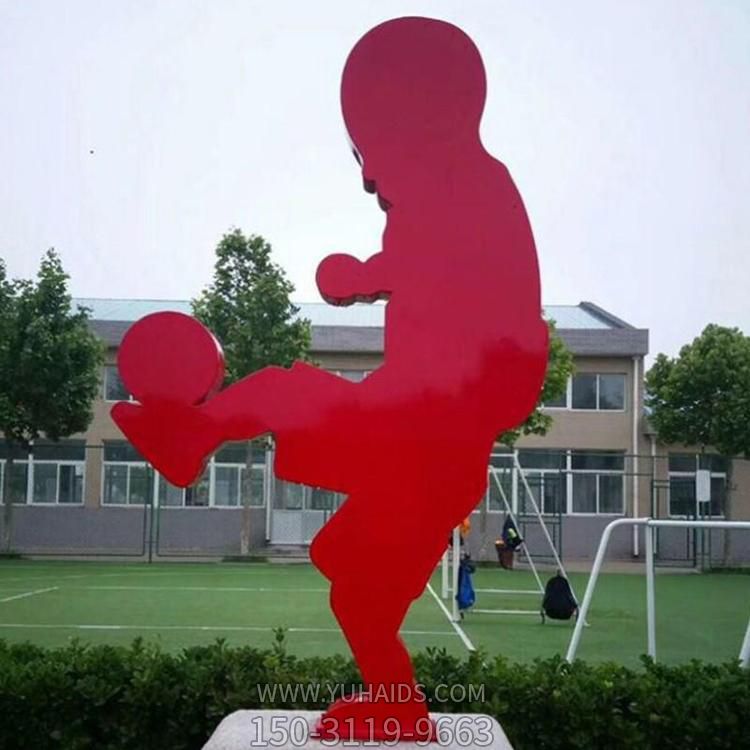 不锈钢剪影抽象运动人物博鱼网页版 校园文化主题摆件
