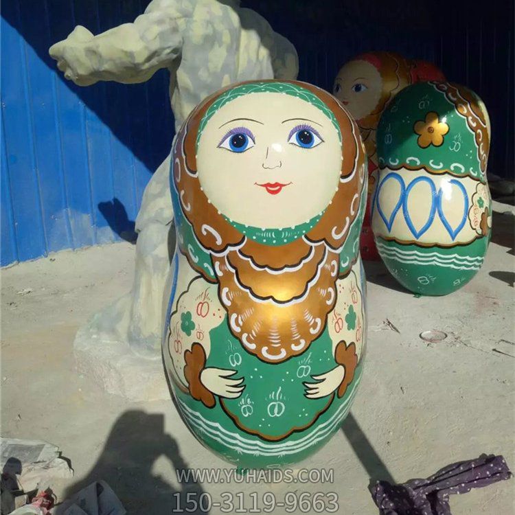 景区摆放玻璃钢卡通彩绘套娃公仔小品博鱼网页版