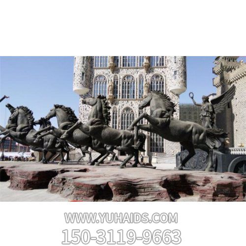 景区广场摆放玻璃钢仿铜阿波罗战车雕像博鱼网页版