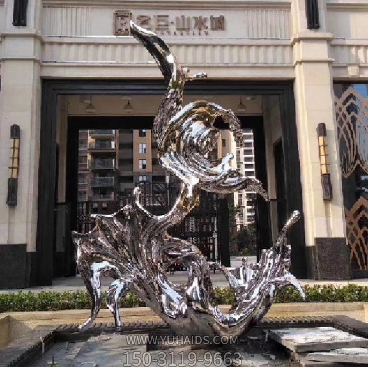 酒店门口水景不锈钢镜面异性浪花博鱼网页版