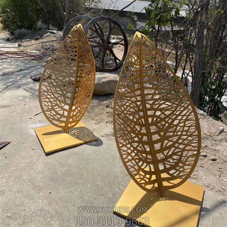 手工喷漆制作不锈钢镂空树叶小区会所景观博鱼网页版