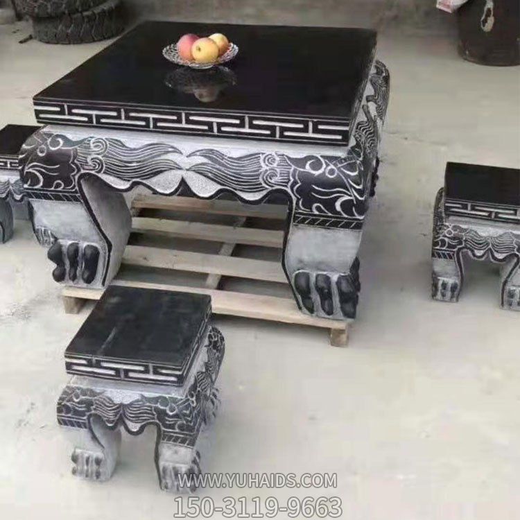 青石石雕浮雕家用方形桌椅博鱼网页版