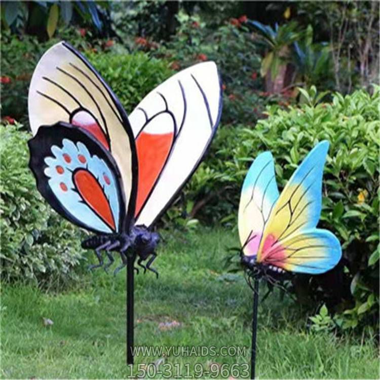 公园绿地玻璃钢仿真彩绘动物蝴蝶博鱼网页版