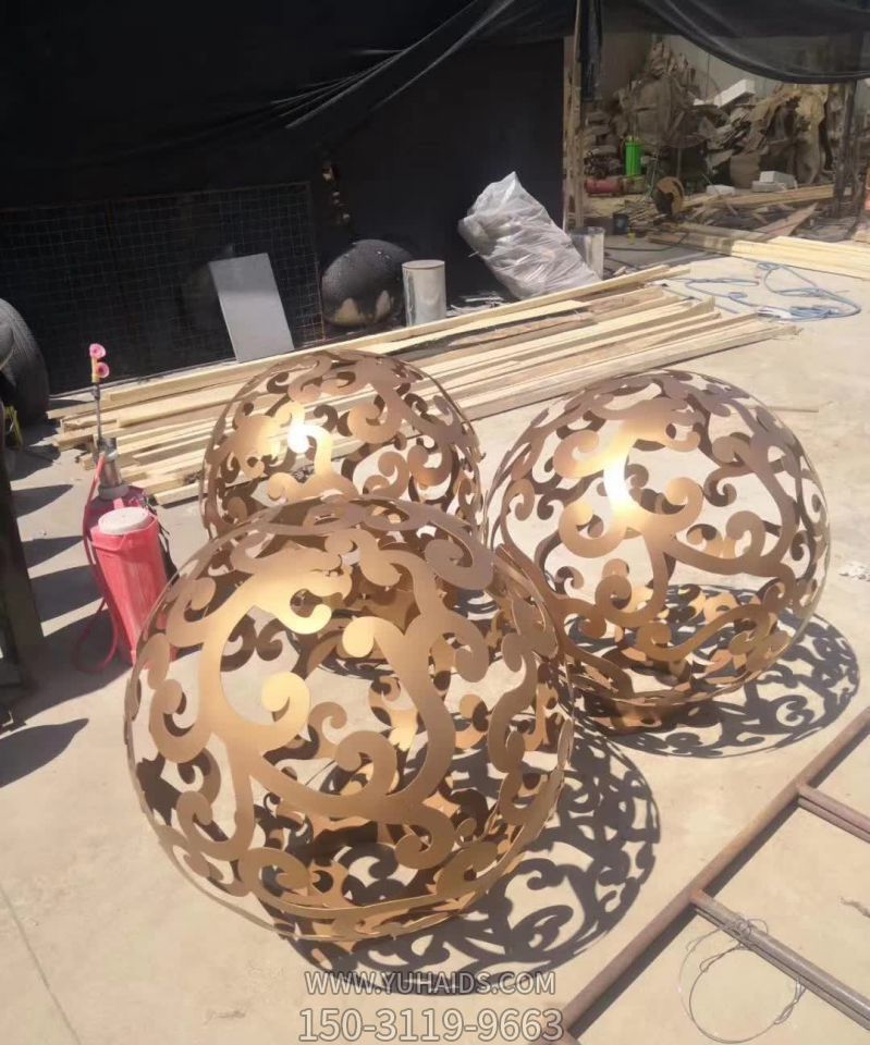 公园不锈钢喷金烤漆镂空球博鱼网页版