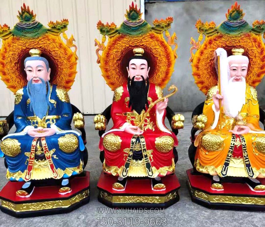 太上老君、上清灵宝天尊、三清道祖玻璃钢彩绘神佛三清祖师博鱼网页版